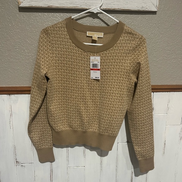Michael Kors Beige Geometric Women's Sweater - Picture 1 of 3